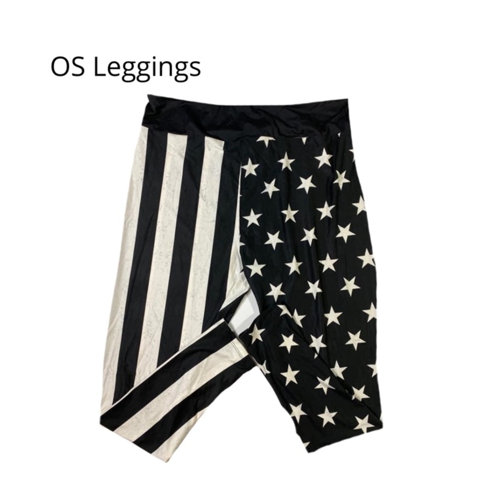 LuLaRoe Black and White Star Stripe Leggings